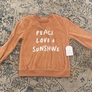 Peace Love + Sunshine Kids Sweatshirt - Brown